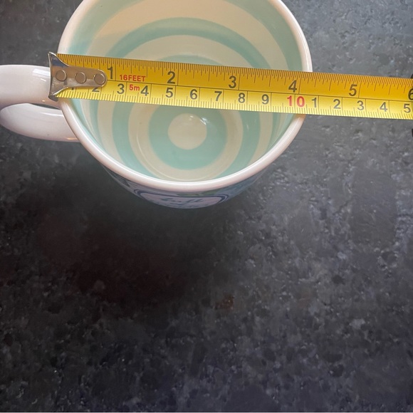 Anthropologie Molly Hatch “Full of wonder “ Mug with aqua blue stripes - Picture 5 of 5